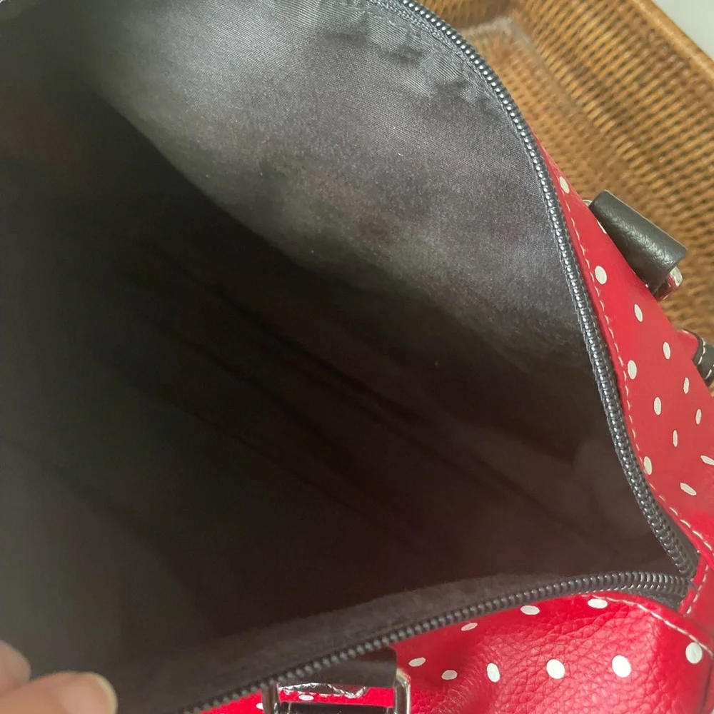 Disney Parks Minnie Mouse Red & White Polka Dot Vegan Leather Handbag - Picture 11 of 13
